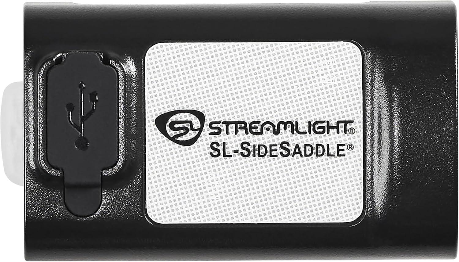 imageStreamlight 61621 SLSidesaddle 400Lumen USB Rechargeable HandsFree Universal Hard Hat Helmet and Headgear LED Light with Mount Kit Rechargeable Battery USBC Cable Black