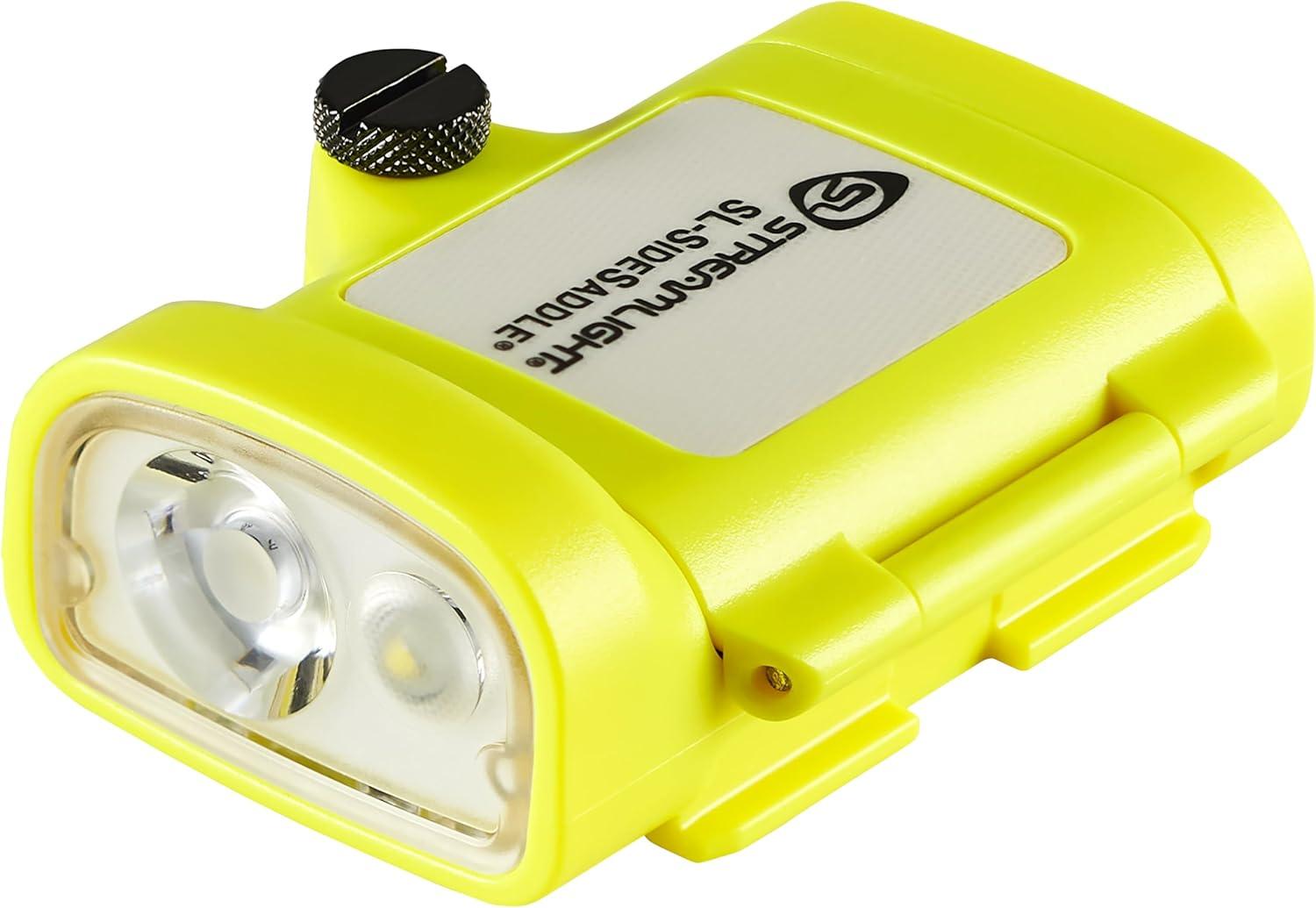 imageStreamlight 61630 SLSidesaddle 250Lumen HandsFree Universal Hard Hat Helmet and Headgear LED Light with Mount Kit and 3 x AAA Alkaline Batteries Yellow