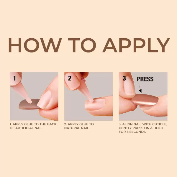 KISS Bare but Better Press On Nails, Nail glue included, Nudies', Nude, Short Size, Squoval Shape, Includes 28 Nails, 2g glue, 1 Manicure Stick, 1 Mini File)