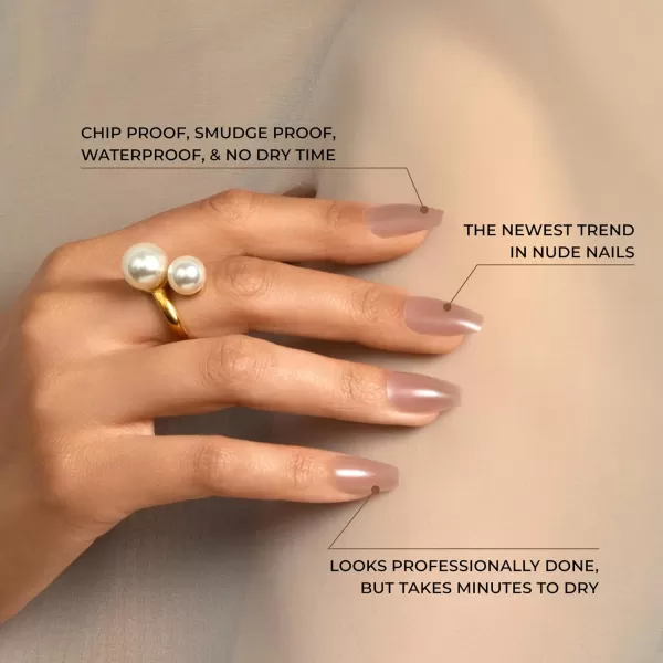 KISS Bare but Better Press On Nails, Nail glue included, Nudies', Nude, Short Size, Squoval Shape, Includes 28 Nails, 2g glue, 1 Manicure Stick, 1 Mini File)