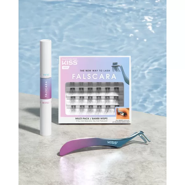 KISS Falscara Multipack False Eyelashes, Lash Clusters, Accent Wisps', 10mm-12mm-14mm, Includes 24 Assorted Lengths Wisps, Contact Lens Friendly, Easy to Apply, Reusable Strip Lashes