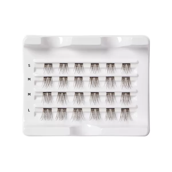 KISS Falscara Multipack False Eyelashes, Lash Clusters, Accent Wisps', 10mm-12mm-14mm, Includes 24 Assorted Lengths Wisps, Contact Lens Friendly, Easy to Apply, Reusable Strip Lashes