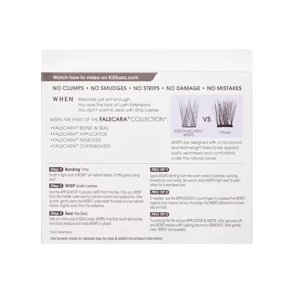 KISS Falscara Multipack False Eyelashes, Lash Clusters, Accent Wisps', 10mm-12mm-14mm, Includes 24 Assorted Lengths Wisps, Contact Lens Friendly, Easy to Apply, Reusable Strip Lashes