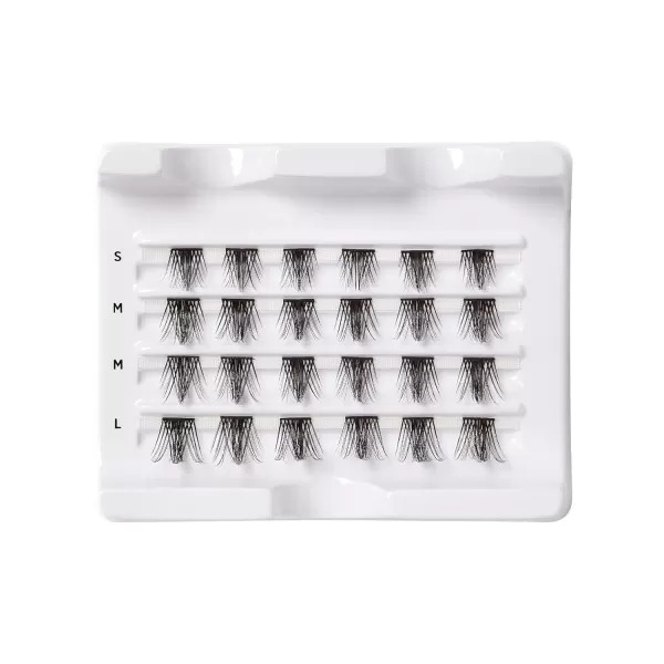 KISS Falscara Multipack False Eyelashes, Lash Clusters, Accent Wisps', 10mm-12mm-14mm, Includes 24 Assorted Lengths Wisps, Contact Lens Friendly, Easy to Apply, Reusable Strip Lashes