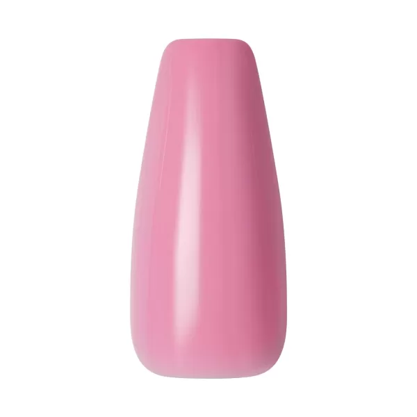 KISS Gel Fantasy Press On Nails, Nail glue included, Countless Times', Pink, Long Size, Coffin Shape, Includes 28 Nails, 2g glue, 1 Manicure Stick, 1 Mini File