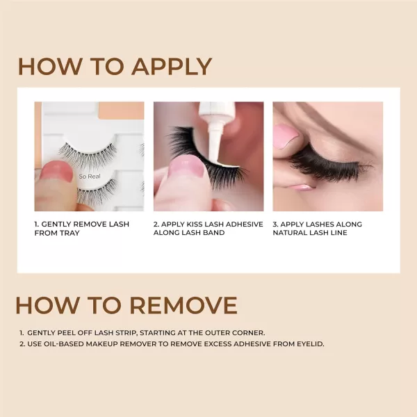 KISS My Lash But Better False Eyelashes, Well Blended', 16 mm, Includes 4 Pairs Of Lashes, Contact Lens Friendly, Easy to Apply, Reusable Strip Lashes