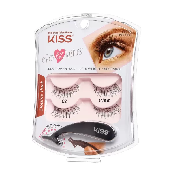 KISS My Lash But Better False Eyelashes, Well Blended', 16 mm, Includes 4 Pairs Of Lashes, Contact Lens Friendly, Easy to Apply, Reusable Strip Lashes