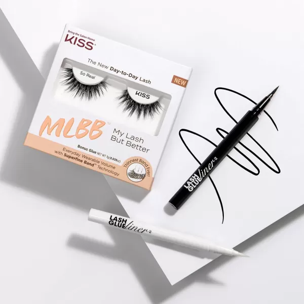 KISS My Lash But Better False Eyelashes, Well Blended', 16 mm, Includes 4 Pairs Of Lashes, Contact Lens Friendly, Easy to Apply, Reusable Strip Lashes
