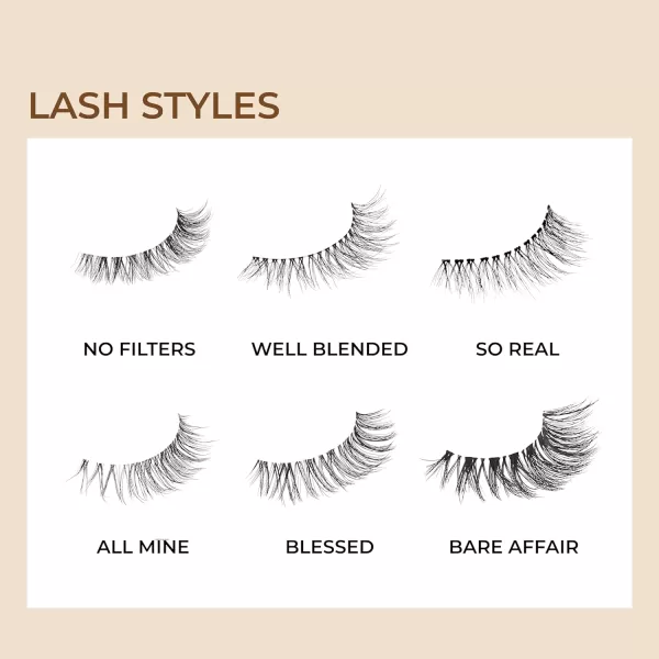 KISS My Lash But Better False Eyelashes, Well Blended', 16 mm, Includes 4 Pairs Of Lashes, Contact Lens Friendly, Easy to Apply, Reusable Strip Lashes