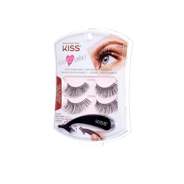 KISS My Lash But Better False Eyelashes, Well Blended', 16 mm, Includes 4 Pairs Of Lashes, Contact Lens Friendly, Easy to Apply, Reusable Strip Lashes