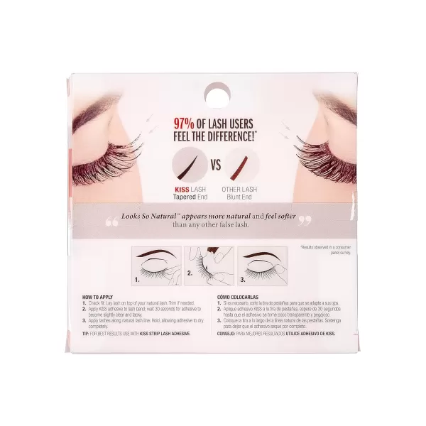 KISS My Lash But Better False Eyelashes, Well Blended', 16 mm, Includes 4 Pairs Of Lashes, Contact Lens Friendly, Easy to Apply, Reusable Strip Lashes