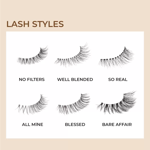 KISS My Lash But Better False Eyelashes, Well Blended', 16 mm, Includes 4 Pairs Of Lashes, Contact Lens Friendly, Easy to Apply, Reusable Strip Lashes