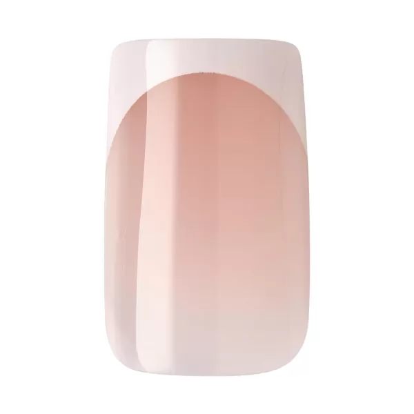 KISS Salon Acrylic French Manicure Set, ‘Leilani’, Medium Length, Nude Square Press-On Nails, Includes Pink Gel Nail Glue 0.07 Oz, Mini Nail File, Manicure Stick, and 28 Fake Nails, 31 Piece Set