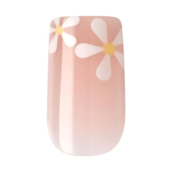 KISS Salon Acrylic French Manicure Set, ‘Leilani’, Medium Length, Nude Square Press-On Nails, Includes Pink Gel Nail Glue 0.07 Oz, Mini Nail File, Manicure Stick, and 28 Fake Nails, 31 Piece Set