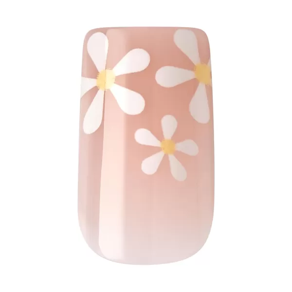 KISS Salon Acrylic French Manicure Set, ‘Leilani’, Medium Length, Nude Square Press-On Nails, Includes Pink Gel Nail Glue 0.07 Oz, Mini Nail File, Manicure Stick, and 28 Fake Nails, 31 Piece Set