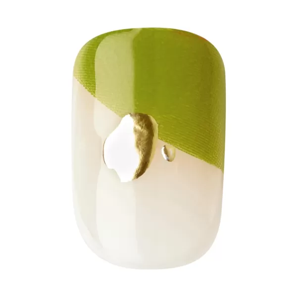KISS imPRESS No Glue Mani Press On Nails, Design, Before Sunrise', Green, Short Size, Squoval Shape, Includes 30 Nails, Prep Pad, Instructions Sheet, 1 Manicure Stick, 1 Mini File