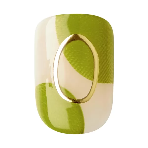 KISS imPRESS No Glue Mani Press On Nails, Design, Before Sunrise', Green, Short Size, Squoval Shape, Includes 30 Nails, Prep Pad, Instructions Sheet, 1 Manicure Stick, 1 Mini File