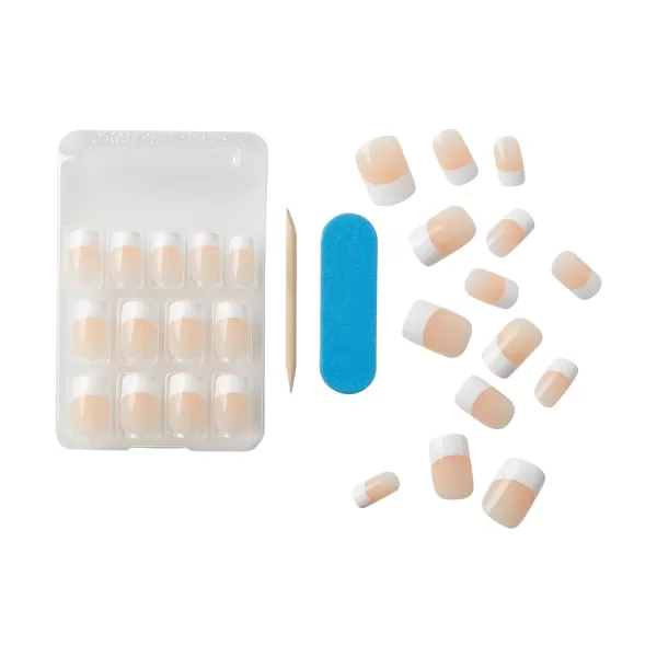 Kiss Everlasting French Nail Manicure, Chip-Free with Flexi-Fit Technology, Real Short, "Endless", Nail Kit with Pink Nail Glue , Mini File, Manicure Stick, and 28 Fake Nails