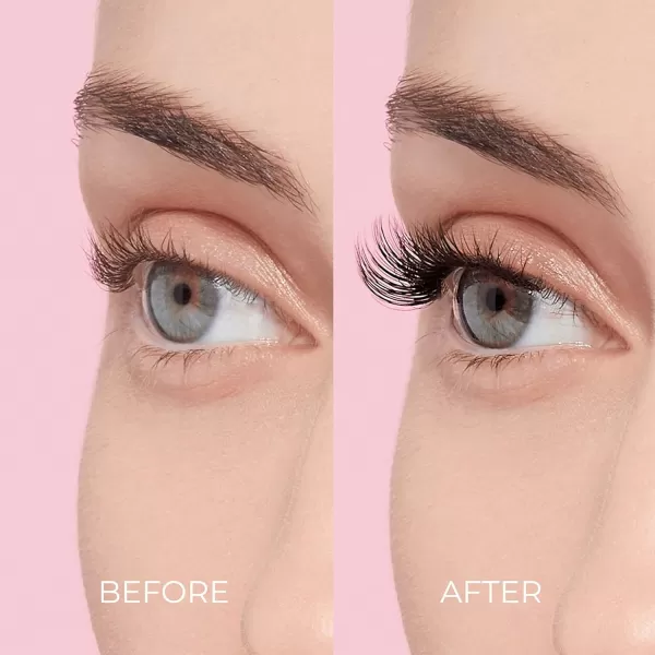 KISS Falscara DIY Lash Extension Starter Kit 10 Reusable Featherlight Eyelash Lengthening Wisps, Applicator, Bond &amp; Seal