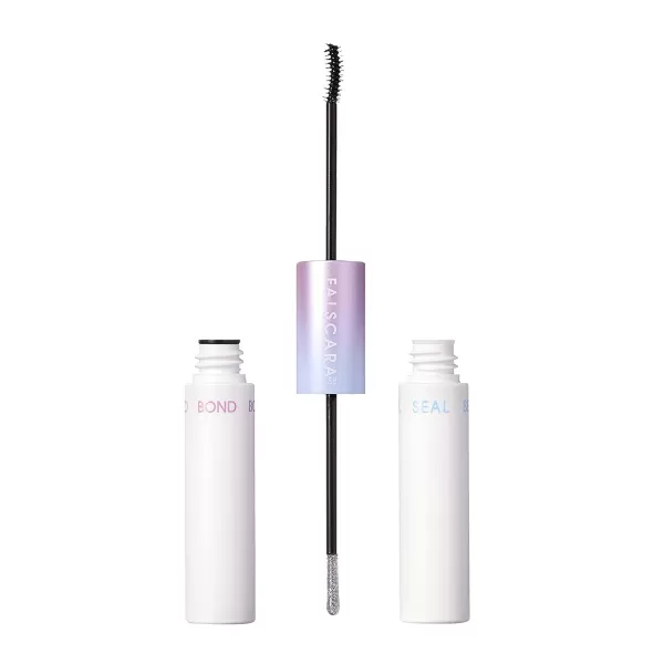 KISS Falscara DIY Lash Extension Starter Kit 10 Reusable Featherlight Eyelash Lengthening Wisps, Applicator, Bond &amp; Seal