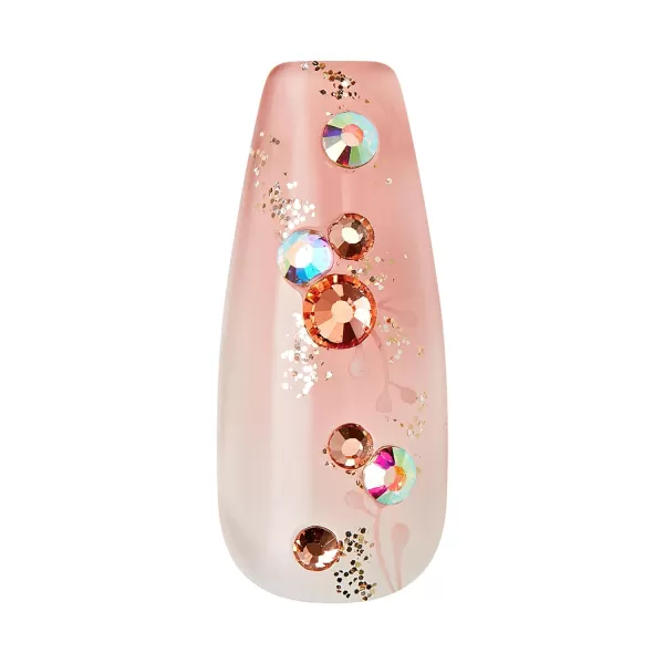 KISS Gel Fantasy Press On Nails, Nail glue included, Fun &amp; Jelly', Pink, Medium Size, Coffin Shape, Includes 28 Nails, 2g glue, 1 Manicure Stick, 1 Mini File