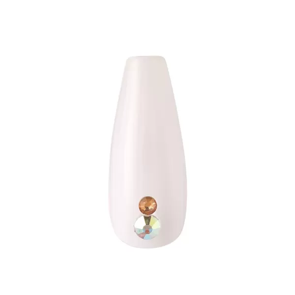KISS Gel Fantasy Press On Nails, Nail glue included, Fun &amp; Jelly', Pink, Medium Size, Coffin Shape, Includes 28 Nails, 2g glue, 1 Manicure Stick, 1 Mini File