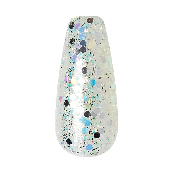 KISS Gel Fantasy Press On Nails, Nail glue included, Fun &amp; Jelly', Pink, Medium Size, Coffin Shape, Includes 28 Nails, 2g glue, 1 Manicure Stick, 1 Mini File