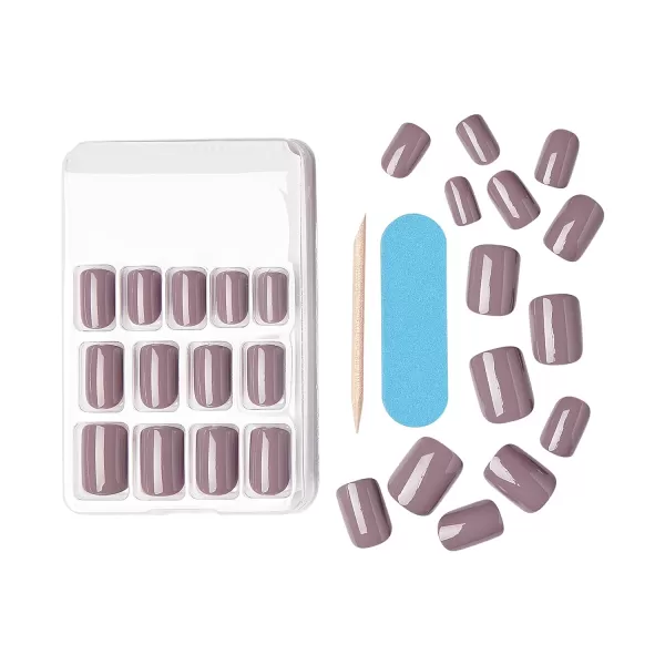 KISS Gel Fantasy Press On Nails, Nail glue included, Ribbons', Pink, Short Size, Squoval Shape, Includes 28 Nails, 2g glue, 1 Manicure Stick, 1 Mini File