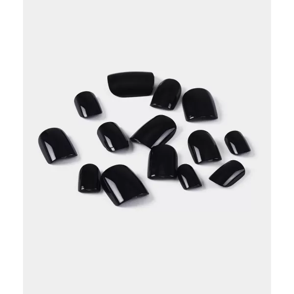 KISS Gel Fantasy Press On Nails, Nail glue included, Ribbons', Pink, Short Size, Squoval Shape, Includes 28 Nails, 2g glue, 1 Manicure Stick, 1 Mini File