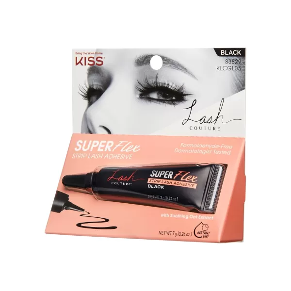 KISS Lash Couture, Lash Glue, Super Flex Oat Influed Strip Lash Adhesive, Black, Includes 1 Lash Adhesive, Long Lasting Wear, Can Be Used with Strip Lashes and Lash Clusters