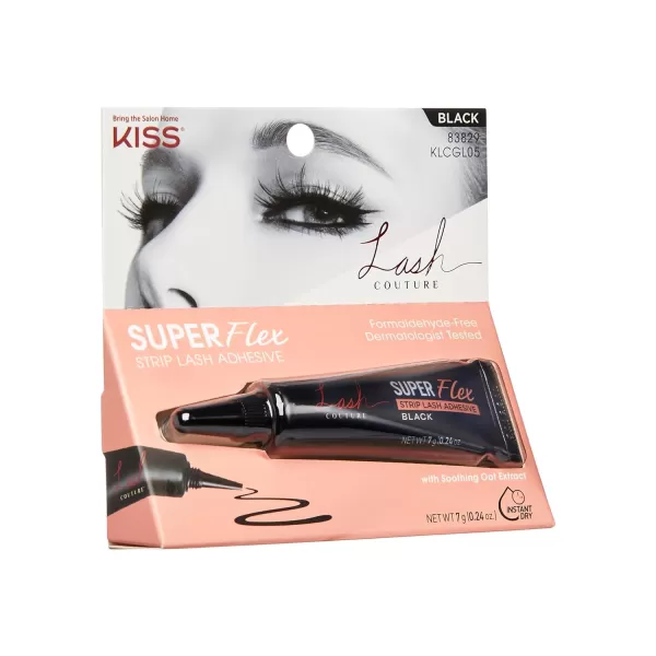 KISS Lash Couture, Lash Glue, Super Flex Oat Influed Strip Lash Adhesive, Black, Includes 1 Lash Adhesive, Long Lasting Wear, Can Be Used with Strip Lashes and Lash Clusters