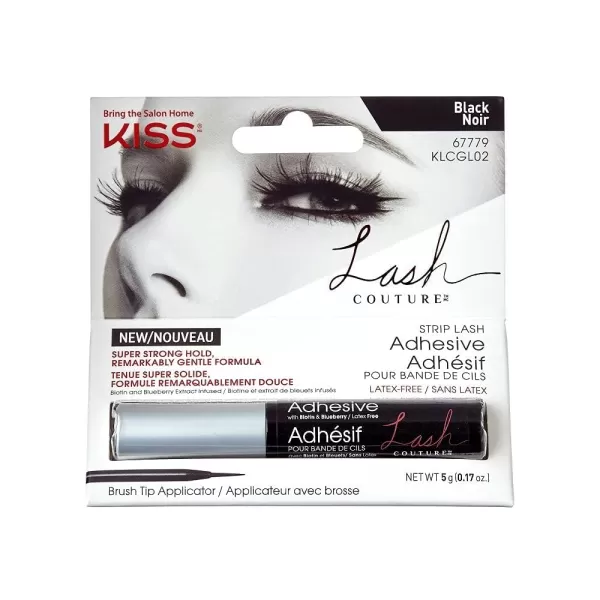 KISS Lash Couture, Lash Glue, Super Strong Strip Lash Adhesive, Black, Includes Lash Adhesive, Long Lasting Wear, Can Be Used with Strip Lashes and Lash Clusters