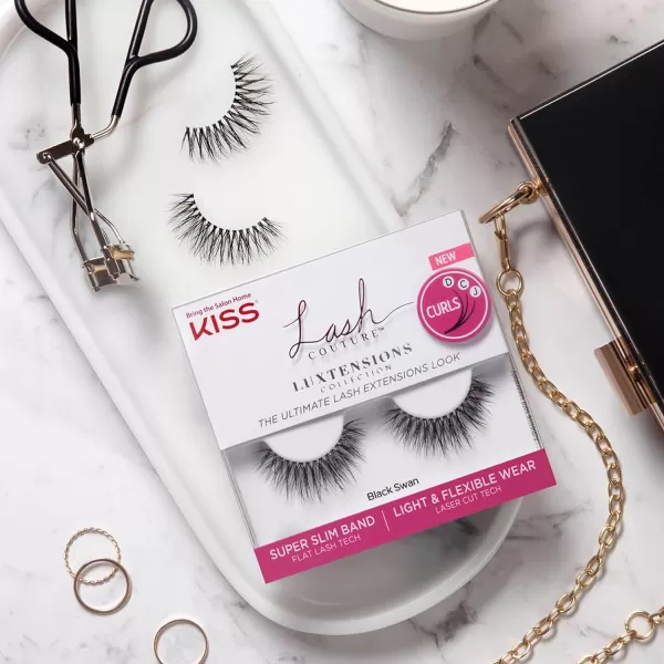 KISS Lash Couture Luxtension False Eyelashes, Royal Silk', 10 mm, Includes 1 Pair Of Lash, Contact Lens Friendly, Easy to Apply, Reusable Strip Lashes