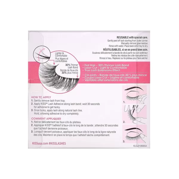 KISS Lash Couture Luxtension False Eyelashes, Royal Silk', 10 mm, Includes 1 Pair Of Lash, Contact Lens Friendly, Easy to Apply, Reusable Strip Lashes