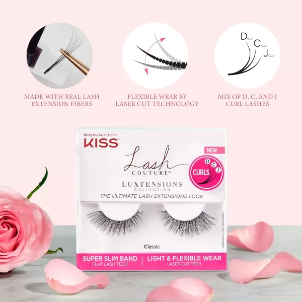 KISS Lash Couture Luxtension False Eyelashes, Royal Silk', 10 mm, Includes 1 Pair Of Lash, Contact Lens Friendly, Easy to Apply, Reusable Strip Lashes