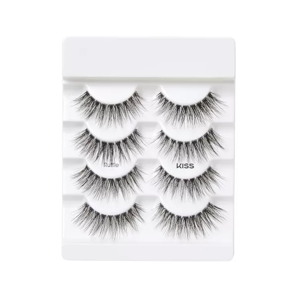KISS Lash Couture Naked Drama False Eyelashes, Cruise', 16 mm, Includes 4 Pairs Of Lashes, Contact Lens Friendly, Easy to Apply, Reusable Strip Lashes)