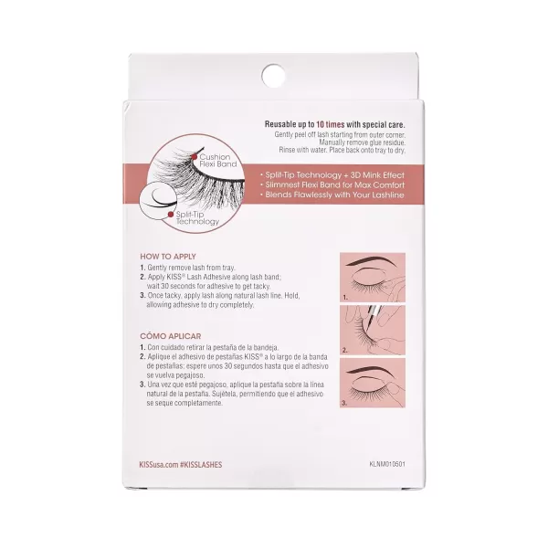 KISS Lash Couture Naked Drama False Eyelashes, Cruise', 16 mm, Includes 4 Pairs Of Lashes, Contact Lens Friendly, Easy to Apply, Reusable Strip Lashes)