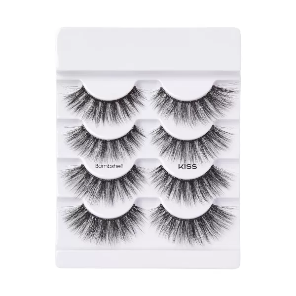 KISS Lash Couture Triple Push Up Collection, 3D Volume False Eyelashes with Triple Design Technology, Multi-Angles &amp; Lengths, Reusable, Style 'Camisole', 1 Pair Fake Eyelashes)