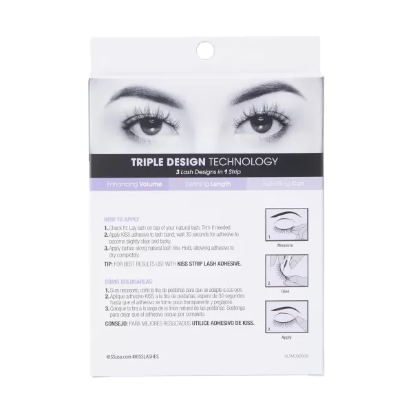 KISS Lash Couture Triple Push Up Collection, 3D Volume False Eyelashes with Triple Design Technology, Multi-Angles &amp; Lengths, Reusable, Style 'Camisole', 1 Pair Fake Eyelashes)