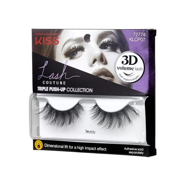KISS Lash Couture Triple Push Up Collection, 3D Volume False Eyelashes with Triple Design Technology, Multi-Angles &amp; Lengths, Reusable, Style 'Camisole', 1 Pair Fake Eyelashes)
