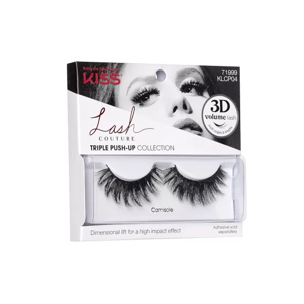 KISS Lash Couture Triple Push Up Collection, 3D Volume False Eyelashes with Triple Design Technology, Multi-Angles &amp; Lengths, Reusable, Style 'Camisole', 1 Pair Fake Eyelashes)