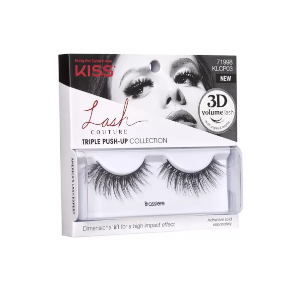 KISS Lash Couture Triple Push Up Collection, 3D Volume False Eyelashes with Triple Design Technology, Multi-Angles &amp; Lengths, Reusable, Style 'Camisole', 1 Pair Fake Eyelashes)