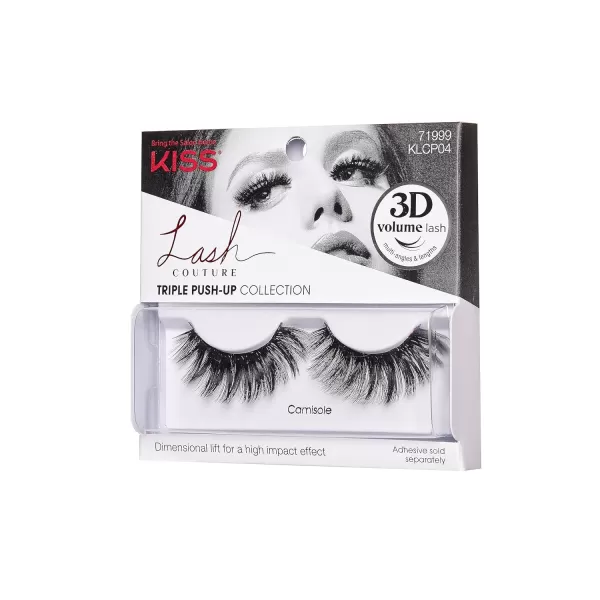 KISS Lash Couture Triple Push Up Collection, 3D Volume False Eyelashes with Triple Design Technology, Multi-Angles &amp; Lengths, Reusable, Style 'Camisole', 1 Pair Fake Eyelashes)