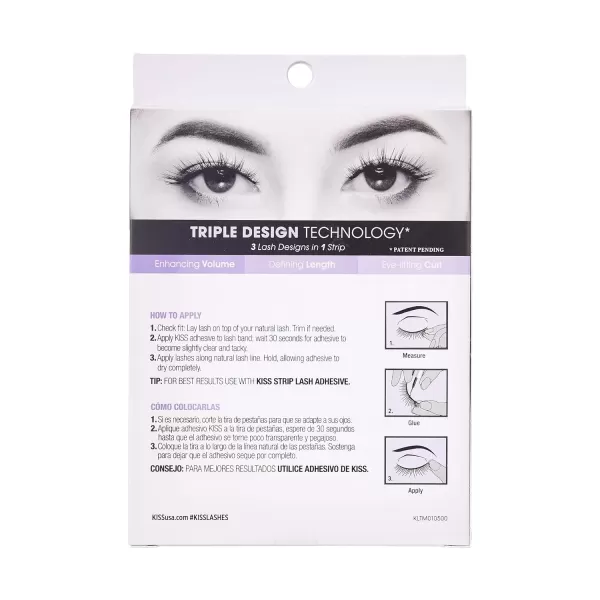 KISS Lash Couture Triple Push Up Collection, 3D Volume False Eyelashes with Triple Design Technology, Multi-Angles &amp; Lengths, Reusable, Style 'Camisole', 1 Pair Fake Eyelashes)