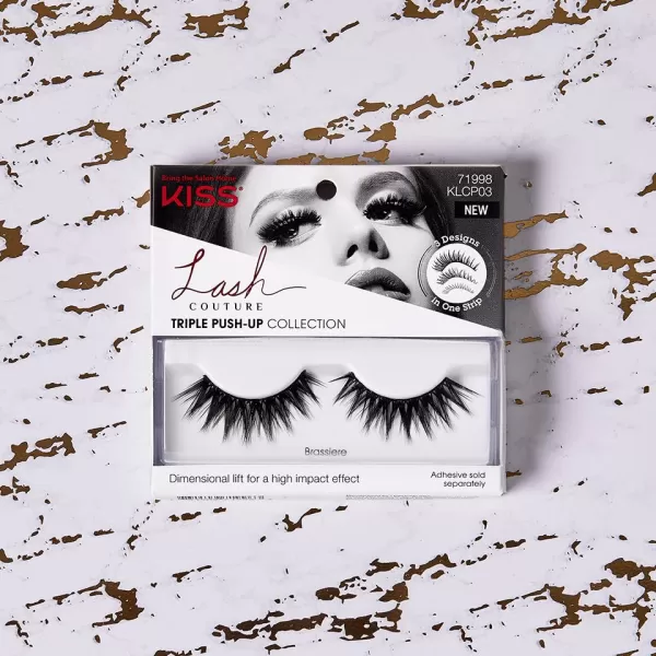 KISS Lash Couture Triple Push Up Collection, 3D Volume False Eyelashes with Triple Design Technology, Multi-Angles &amp; Lengths, Reusable, Style 'Camisole', 1 Pair Fake Eyelashes)