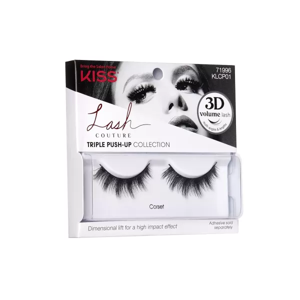 KISS Lash Couture Triple Push Up Collection, 3D Volume False Eyelashes with Triple Design Technology, Multi-Angles &amp; Lengths, Reusable, Style 'Camisole', 1 Pair Fake Eyelashes)