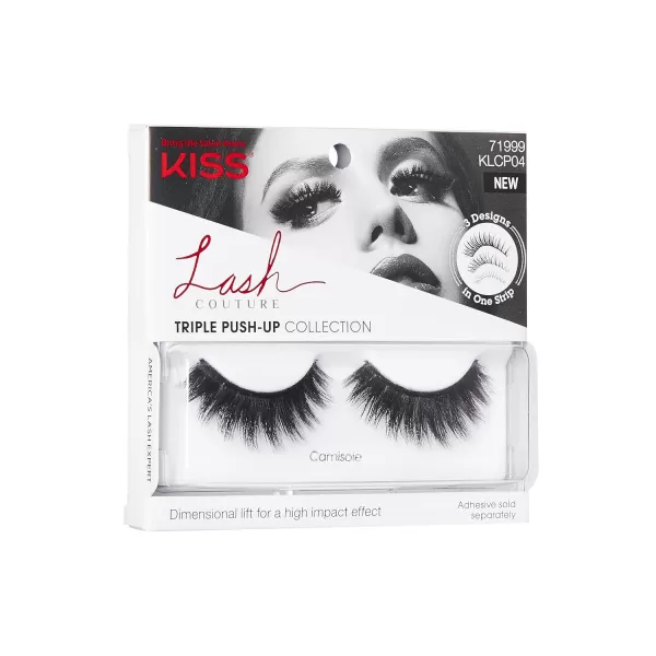 KISS Lash Couture Triple Push Up Collection, 3D Volume False Eyelashes with Triple Design Technology, Multi-Angles &amp; Lengths, Reusable, Style 'Camisole', 1 Pair Fake Eyelashes)