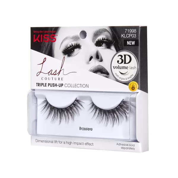 KISS Lash Couture Triple Push Up Collection, 3D Volume False Eyelashes with Triple Design Technology, Multi-Angles &amp; Lengths, Reusable, Style 'Camisole', 1 Pair Fake Eyelashes)