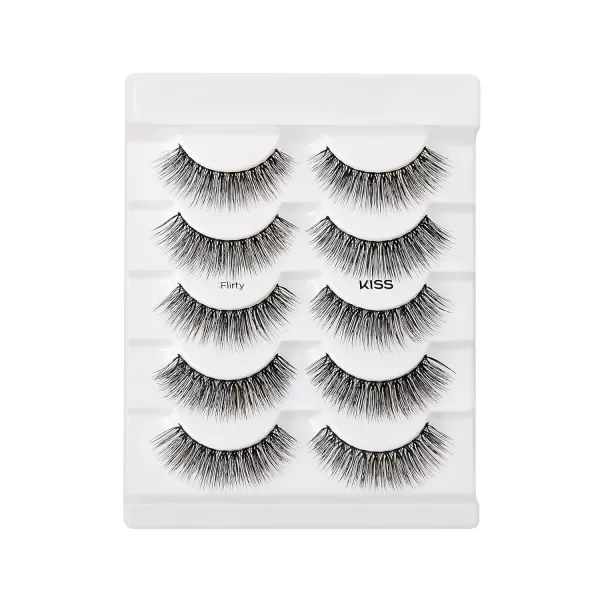 KISS Looks So Natural False Eyelashes, 'Flirty', 12 mm, Includes 1 Pair Of Lash, Contact Lens Friendly, Easy to Apply, Reusable Strip Lashes)
