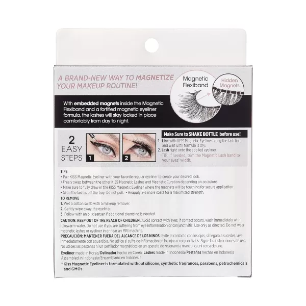 KISS Magnetic False Eyelashes, Charm', 12 mm, Includes 1 Pair Of Magnetic Lashes, Contact Lens Friendly, Easy to Apply, Reusable Strip Lashes